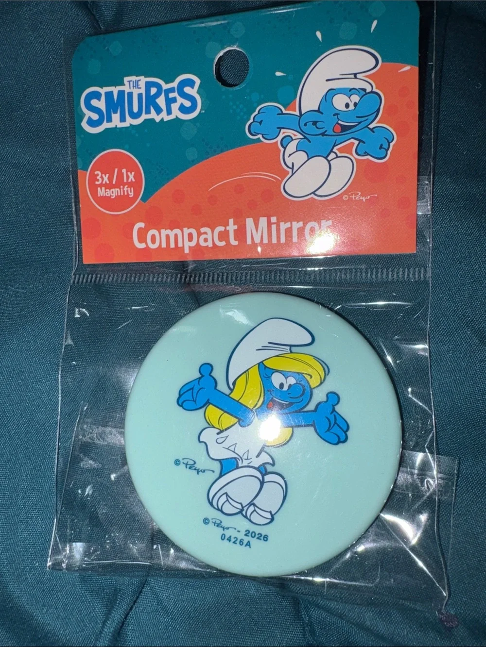 Smurfs Light Blue Smurfette Compact Mirror